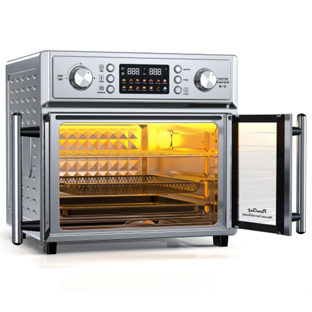 HOMLUX 26 Qt Large Air Fryer Toaster Oven in Silver, , large