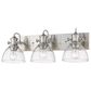 Golden Lighting Hines 3-Light Bath Vanity with Seeded Glass in Pewter, , large
