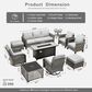 HOMLUX 10-Piece Patio Conversation Set in Gray, , large