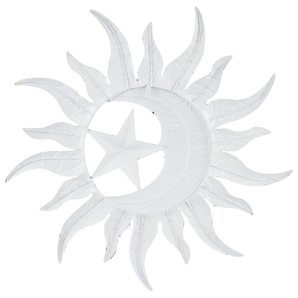 Maple and Jade 36&quot; x 36&quot; Abstract Patterned Sun and Moon Wall Decor in Multicolor, , large