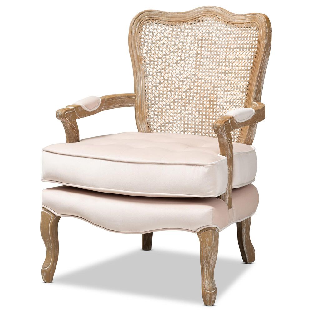 Baxton Studio Vallea Arm Chair in Light Beige, , large