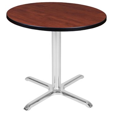Regency Global Sourcing Cain 30" Round Dining Table in Cherry and Chrome - Table Only, , large