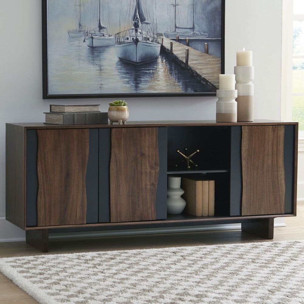 Ashley Welby Accent Cabinet in Medium Brown and Charcoal Gray, , large