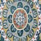 L&R Resources Sinuous Radiant Mandala Medallion 4" Scalloped Teal, Yellow, White and Orange Area Rug, , large