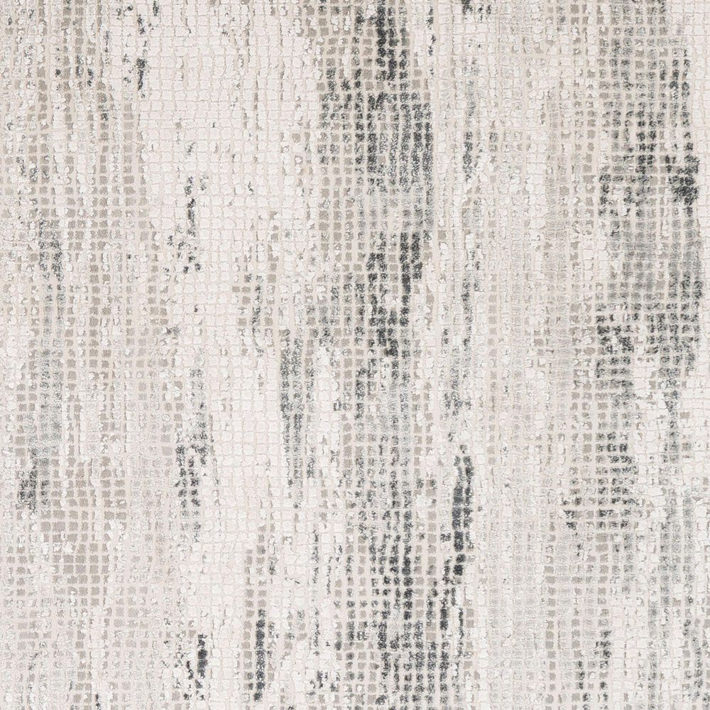 Surya Aisha 6&#39;7&quot; Round Gray, Charcoal, Light Gray and Off-White Area Rug, , large