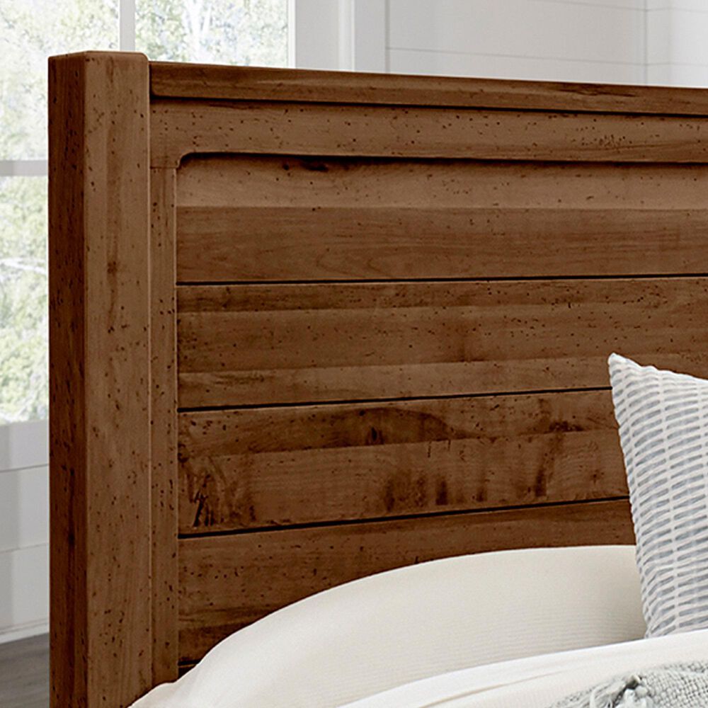 Viceray Collections Cool Rustic Queen Plank Bed with Two Nightstands in Amber, , large