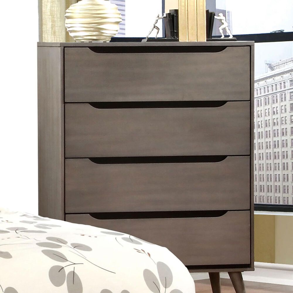 Furniture of America Lennart 4-Drawer Chest in Gray, , large