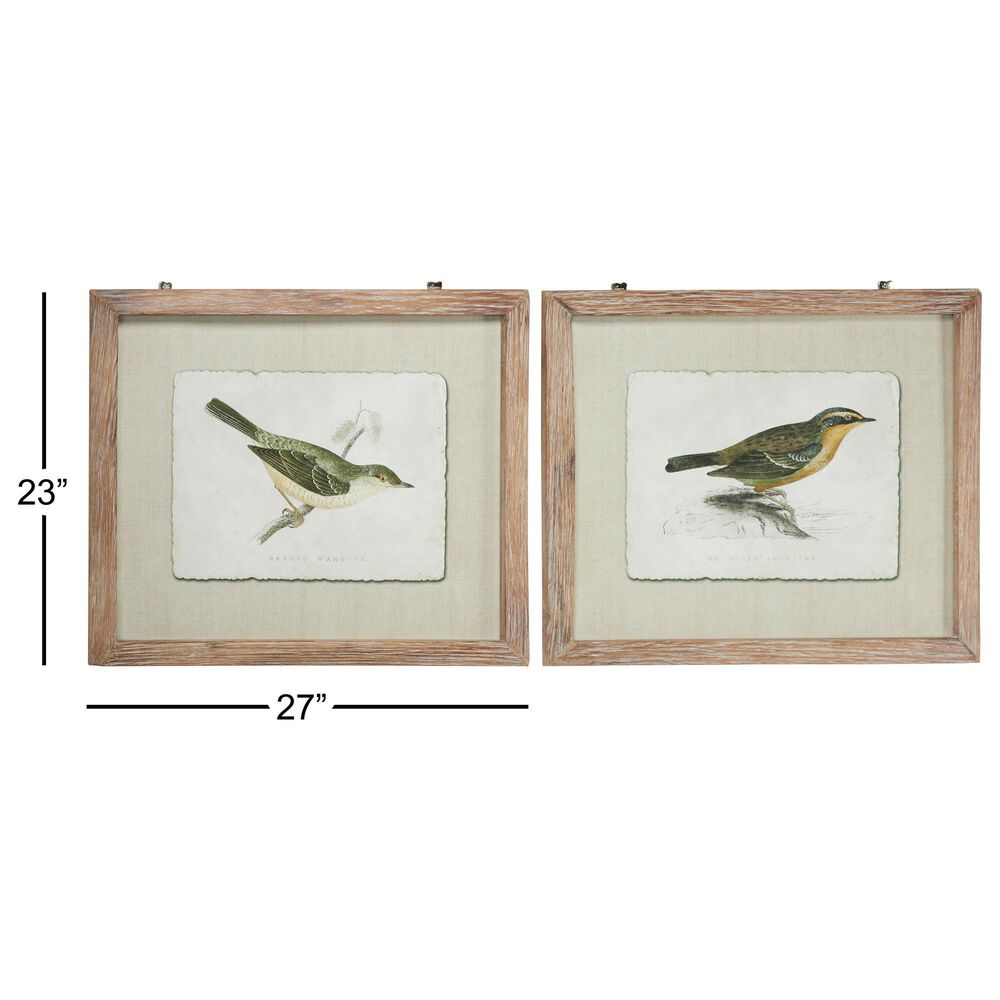 Maple and Jade 22&quot; x 27&quot; Birds Framed Wall Art in Green and White &#40;Set of 2&#41;, , large