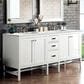 James Martin Vanities Addison 72" Double Bathroom Vanity in Glossy White with 3 cm Ethereal Noctis Quartz Top and Rectangular Sinks, , large