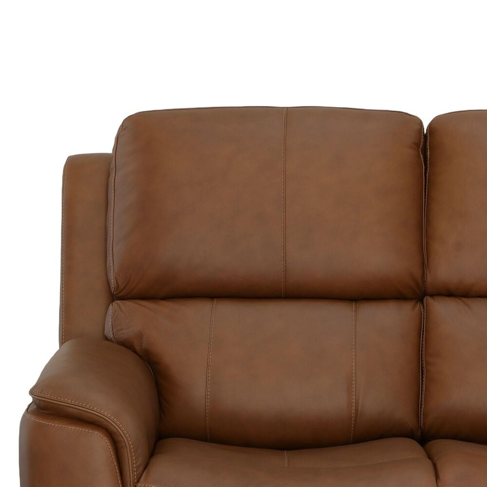 Flexsteel Henry Power Reclining Loveseat with Headrests and Lumbar in Caramel, , large
