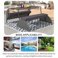 Hearth and Haven U Style Outdoor Loveseat with Convertible Seating in Gray, , large
