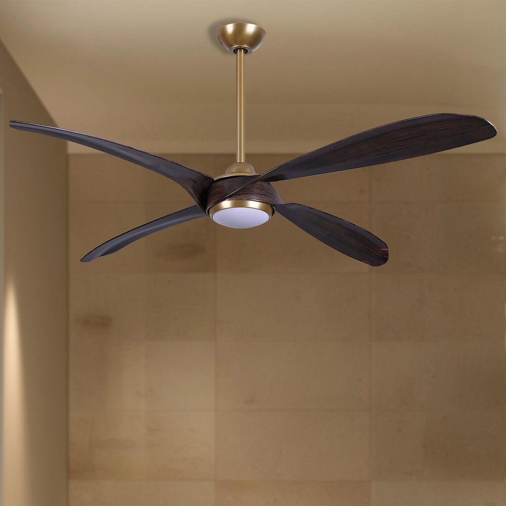 Minka-Aire Mortyn 60" Indoor/Outdoor Ceiling Fan with LED Light in Legacy Brass, , large
