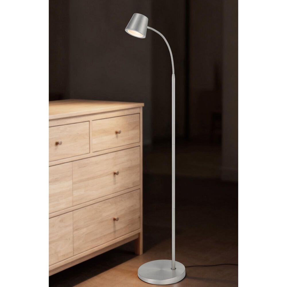Cal Lighting Silvique Floor Lamp in Matte Satin Nickel, , large