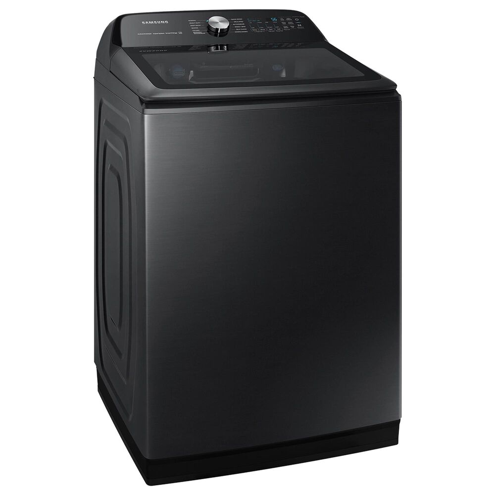 Samsung 5.2 Cu. Ft. Smart Top Load Impeller Washer and 7.4 Cu. Ft. Electric Dryer in Brushed Black, , large