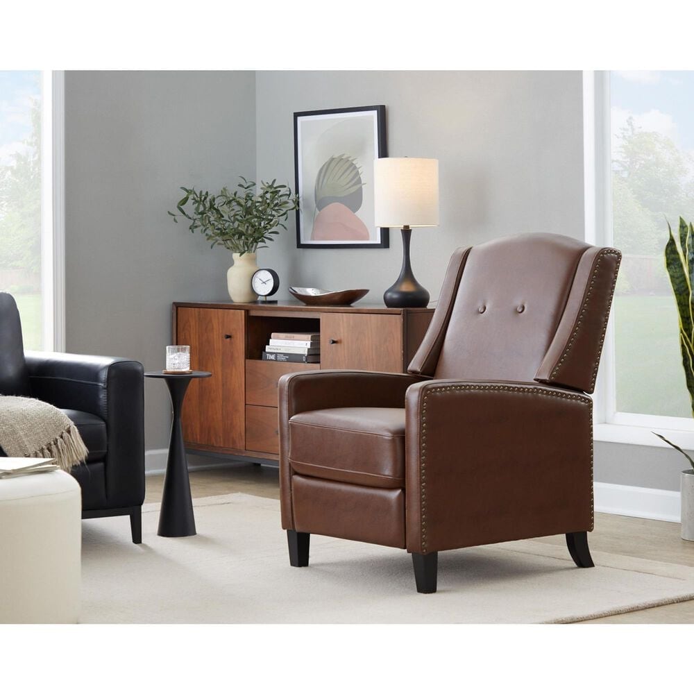 Lumisource Stanley Manual Recliner in Brown, , large