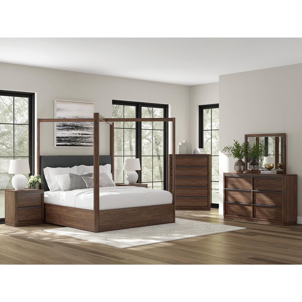 Ashley Dilenno King Canopy Bed in Dark Brown, , large