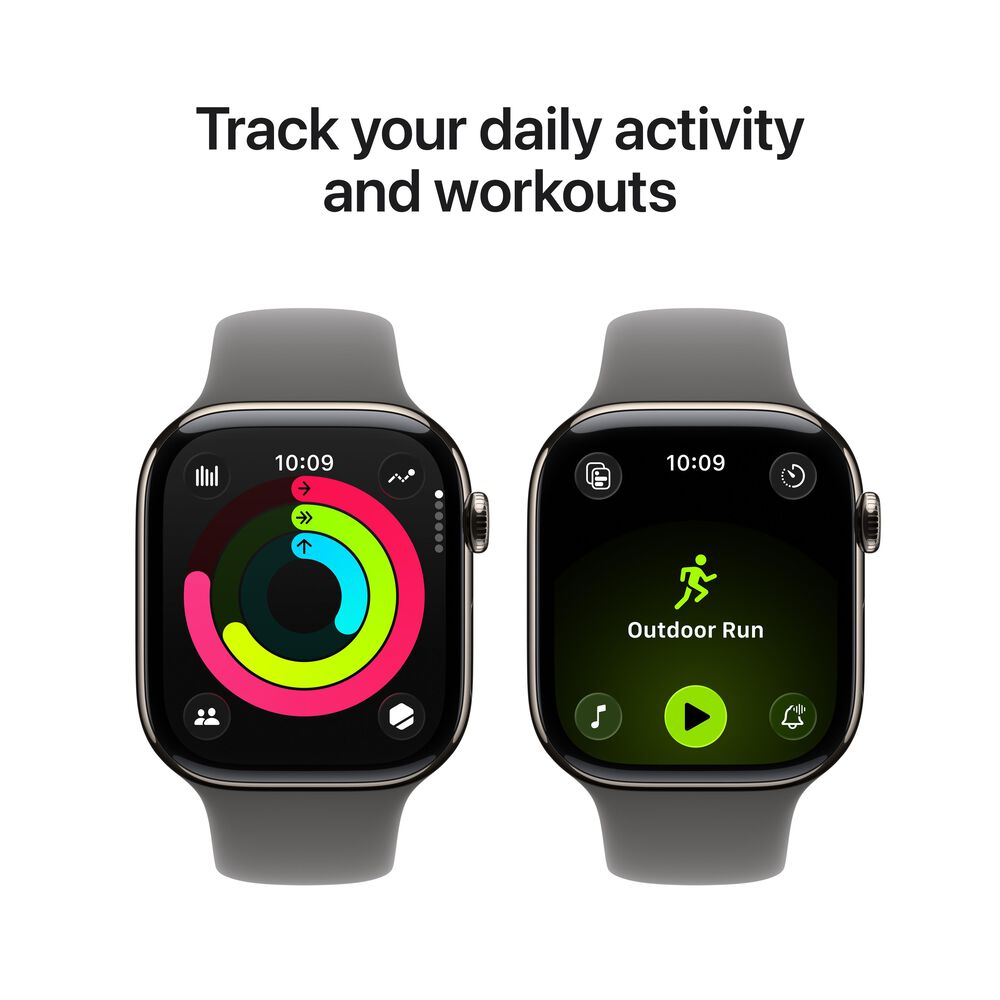 Apple Watch Series 11 &#40;GPS+Cellular&#41; 46mm Natural Titanium Case with Stone Gray Sport Band - M/L - Natural - &#40;2025&#41;&#40;Pre-Order&#41;, , large