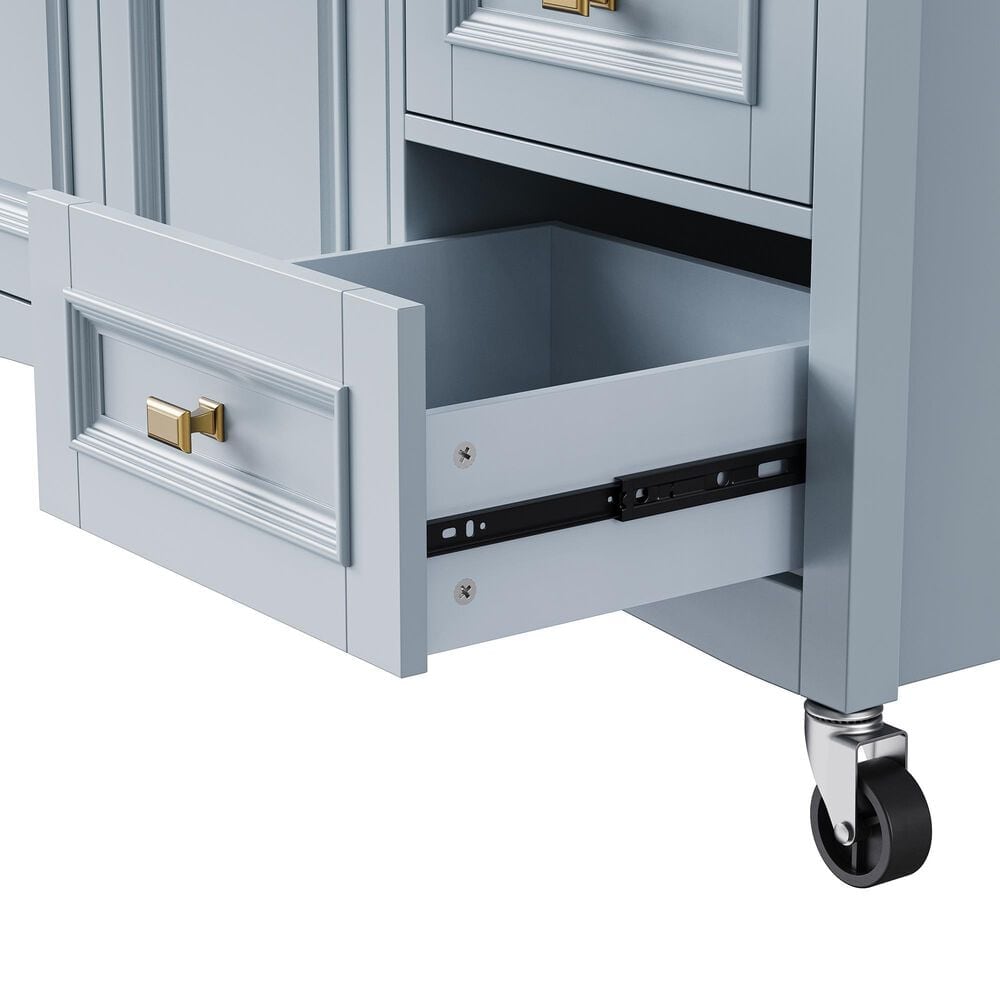HOMLUX 52'' Kitchen Island with Drop Leaf in Blue Grey, , large