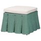 Baxton Studio Palm 27" Square Ottoman with Seafoam Green Rattan in White, , large