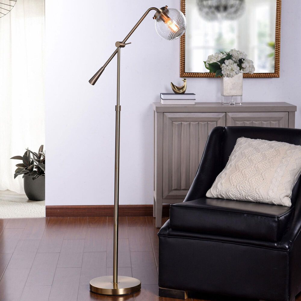 Flair Industries 60.5&quot; Contemporary Floor Lamp in Antique Brass, , large
