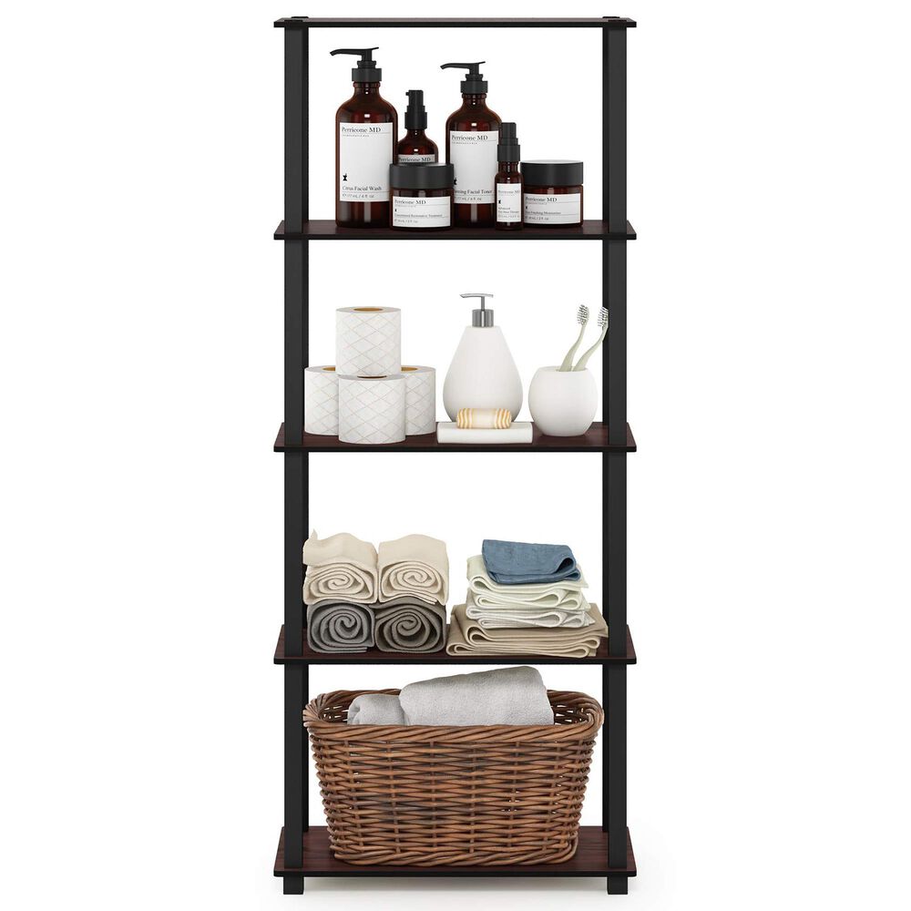 HOMLUX 5-Tier Display Rack in Dark Cherry and Black, , large