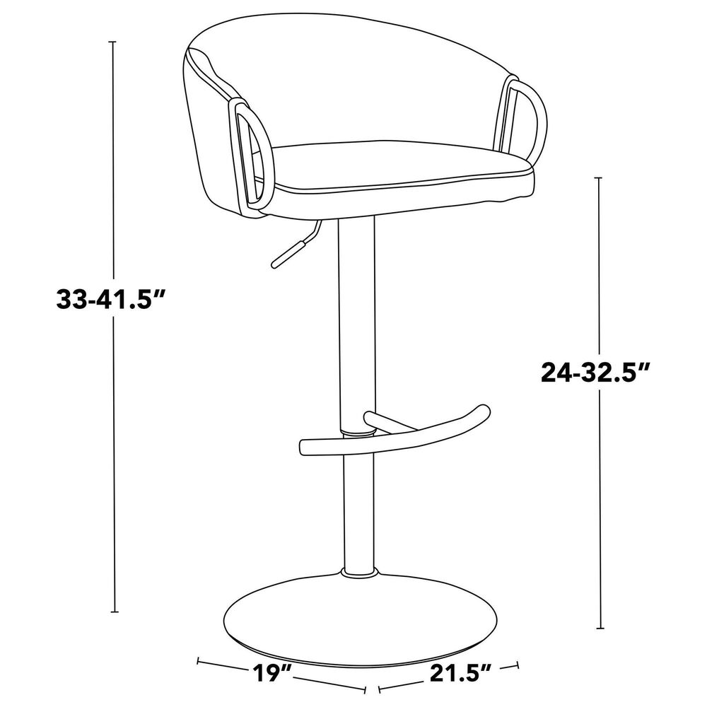 LumiSource Claire Swivel Adjustable Barstool with Green Velvet Upholstery in Black (Set of 2), , large