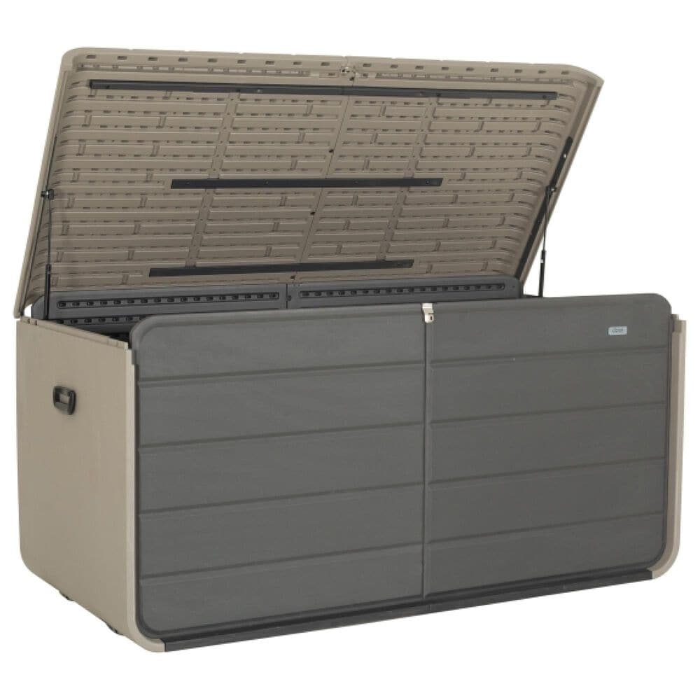 HOMLUX 260 Gal. Outdoor Storage Deck Box with Lock and Wheels in Gray, , large