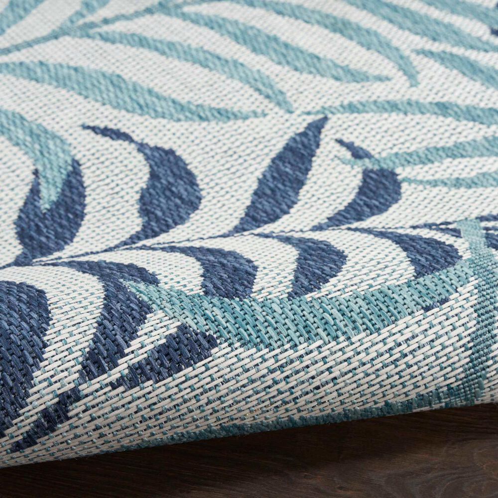 Nourison Garden Oasis Nature Blue 6&#39; x 9&#39; Indoor/Outdoor Area Rug, , large