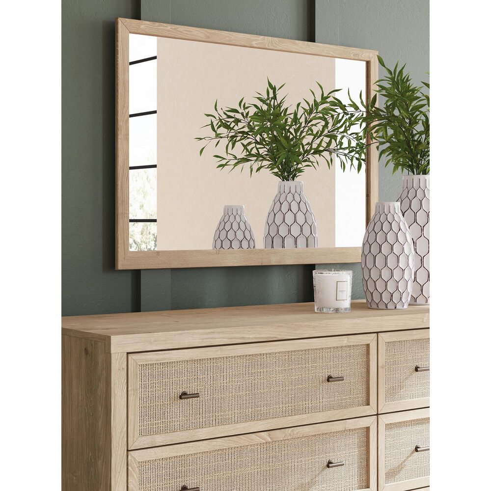Ashley Cielden 6-Drawer Dresser and Mirror in Tan, , large