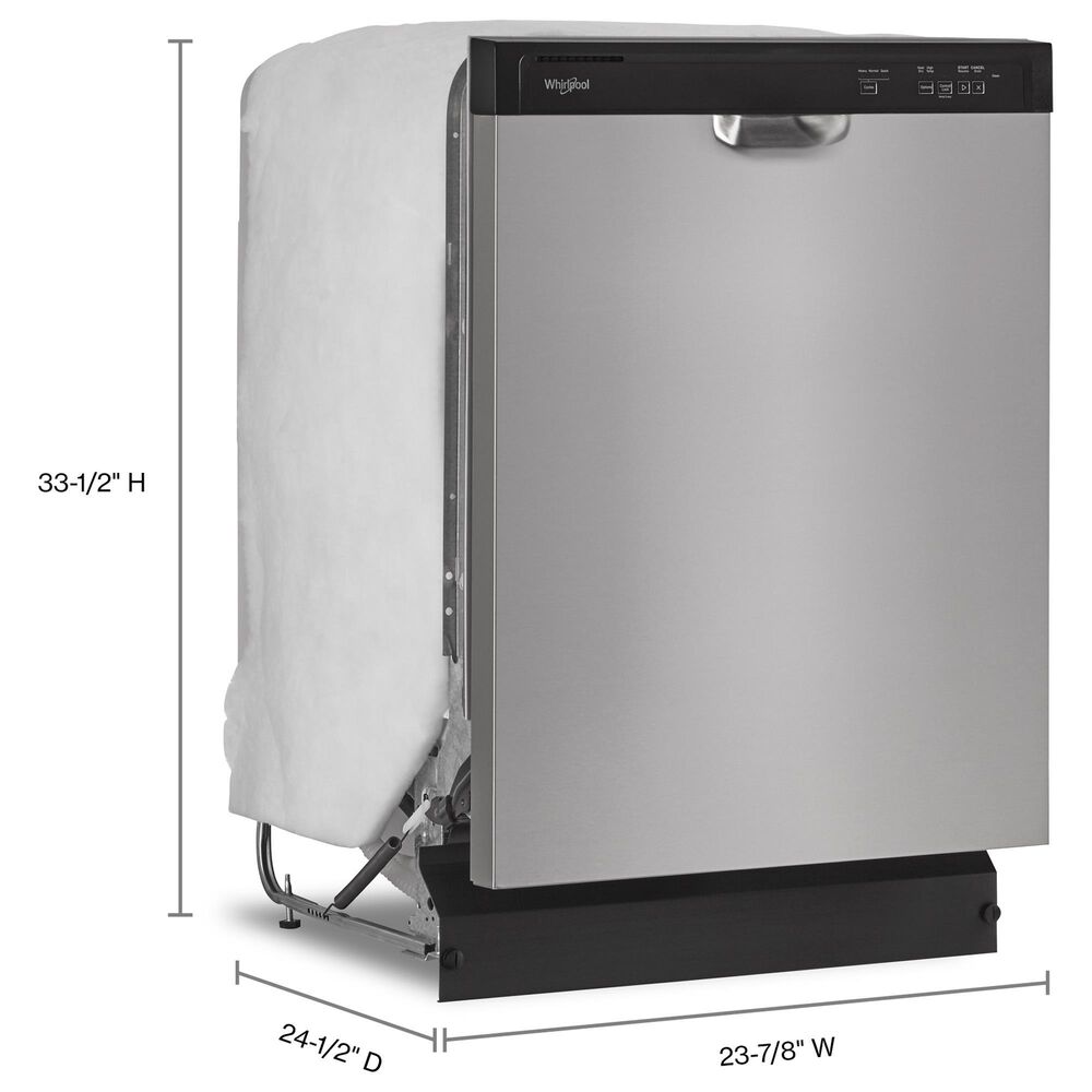 WHIRLPOOL 4-Piece Kitchen Package with 18.25 Cu. Ft. Top-Freezer Refrigerator and 5.3 Cu. Ft. Electric Range in Stainless Steel, , large