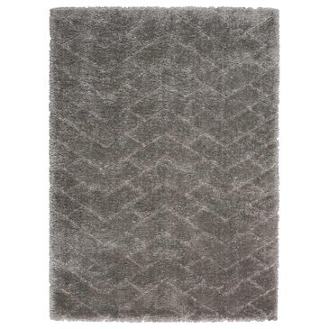 Nourison Dreamy Shag Chevron 4" x 6" Grey Area Rug, , large