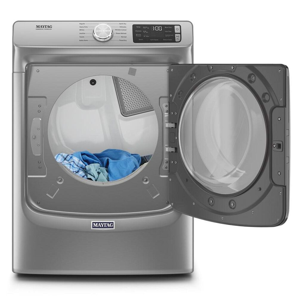Maytag 4.8 Cu. Ft. Front Load Washer with Steam and 7.3 Cu. Ft. Electric Dryer - Metallic Slate, , large