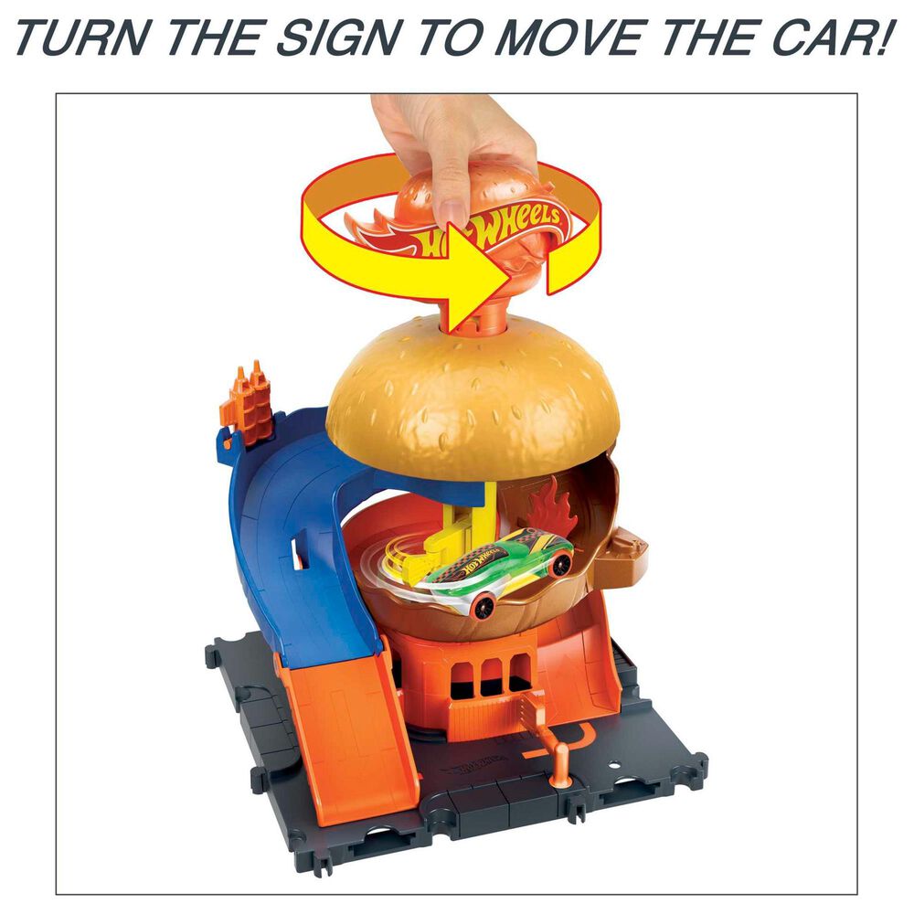 Hot Wheels City Burger Drive-Thru Playset with Toy Car in Multicolor, , large