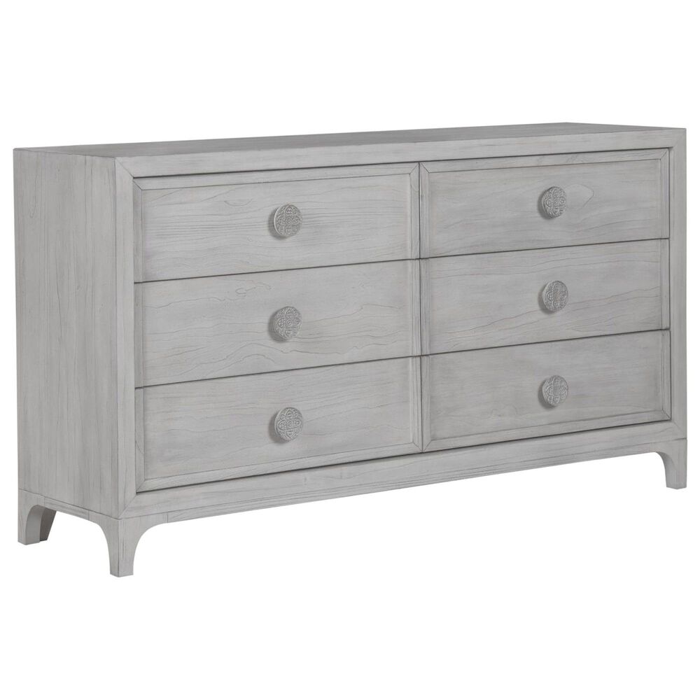 Urban Home Boho Chic Dresser and Mirror in Washed White, , large