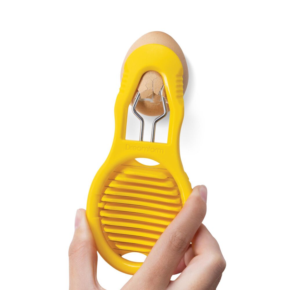 Dreamfarm Eggler Egg Cracker Peeler Slicer in Yellow and Stainless Steel, , large
