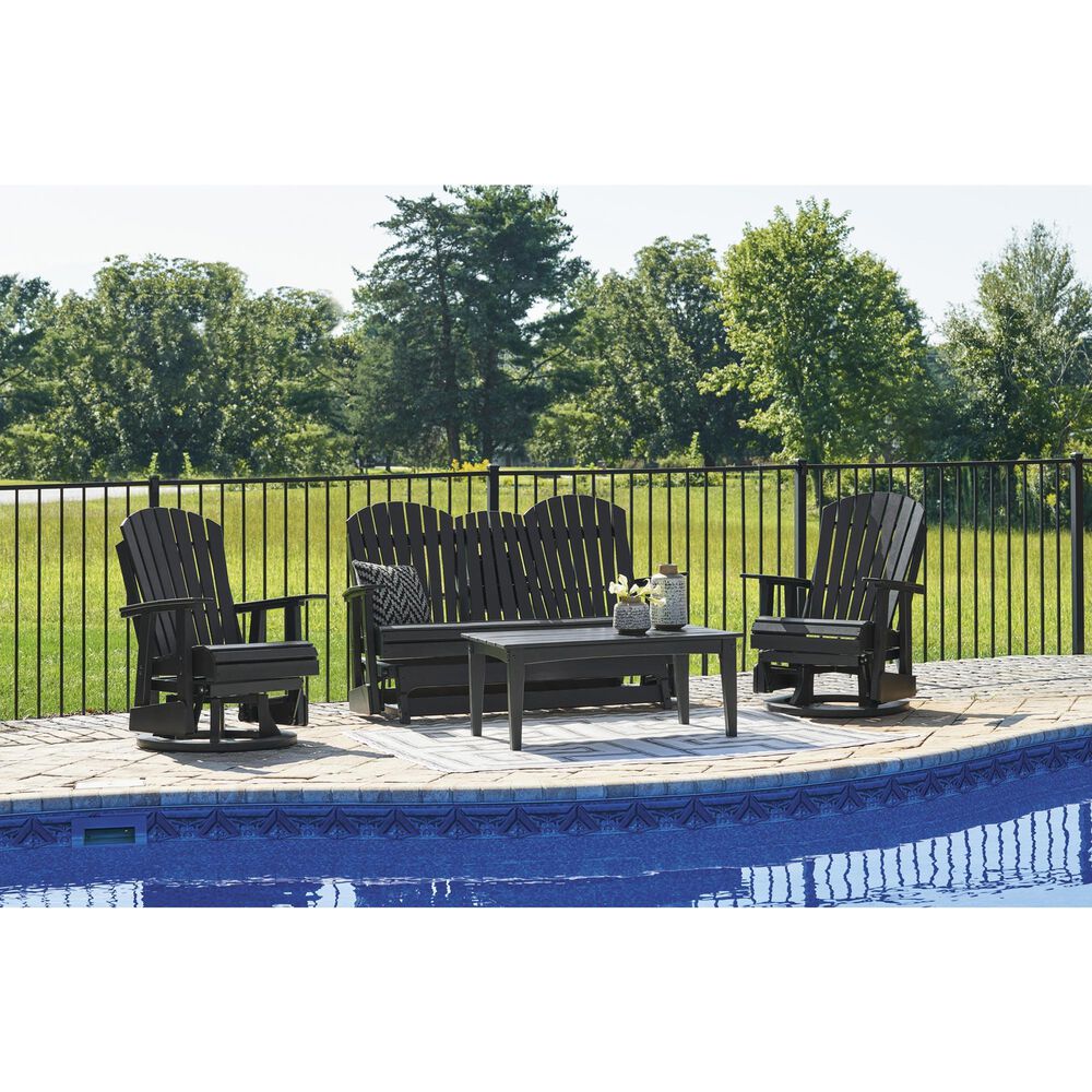 Ashley Hyland Wave Patio Rectangular Coffee Table in Black, , large