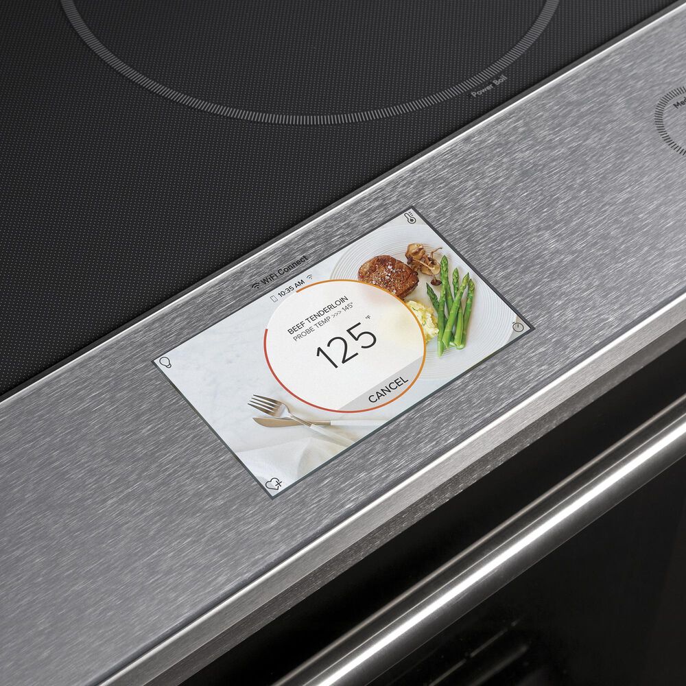 Cafe 5.3 Cu. Ft. Slide-In Electric Range in Brushed Stainless, , large