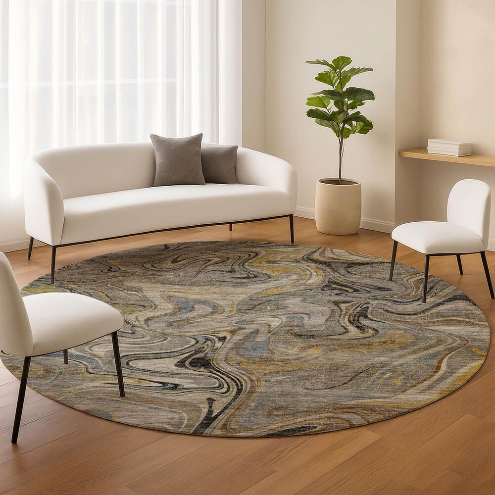 Dalyn Rug Company Nexus NX6 Gray 8' Round Area Rug, , large