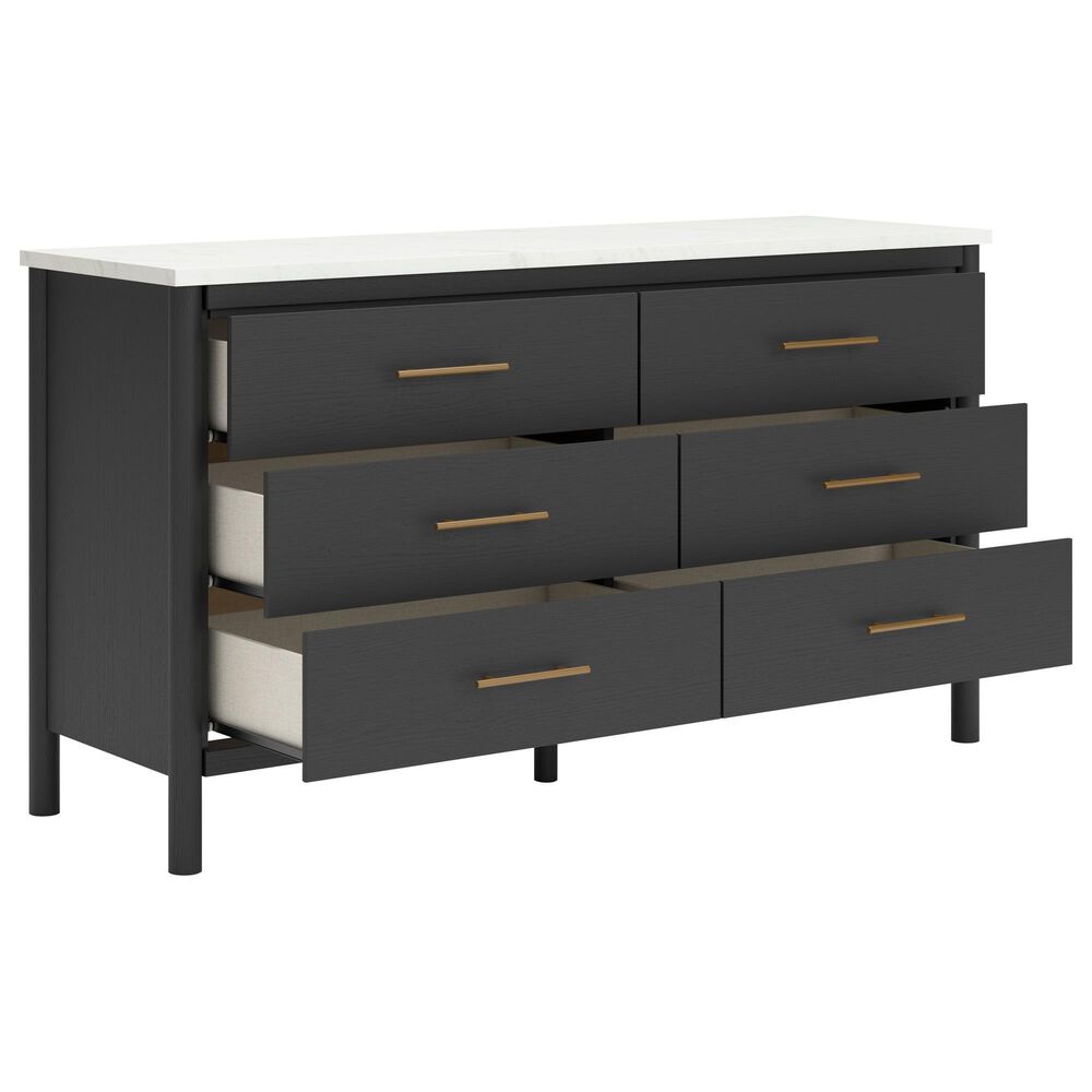 Ashley Cadmori 6-Drawer Dresser in Matte Black and White, , large