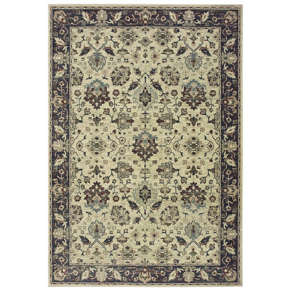 Oriental Weavers Raleigh 8026E 9"10" x 10"10" Ivory and Navy Area Rug, , large