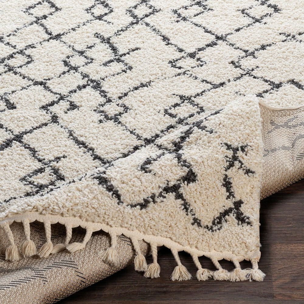Surya Berber Shag BBE2301 2&#39;7&quot; x 7&#39;3&quot; Charcoal and Light Beige Runner, , large