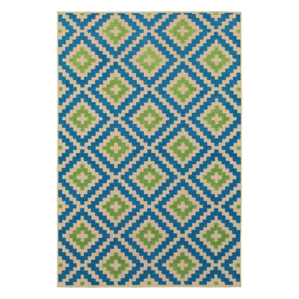 Oriental Weavers Cayman 2063Z 5"3" x 7"6" Sand/Blue Area Rug, , large