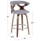 LumiSource Gardenia Swivel Fixed-Height Counter Stool with Cream Fabric Upholstery in Chrome and Whitewashed (Set of 2), , large