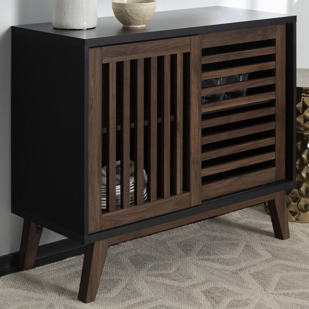 Walker Edison 36" Console in Black and Dark Walnut, , large