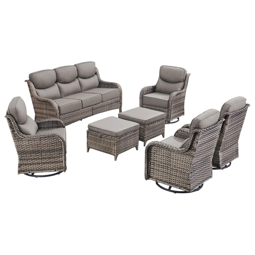 Sunwell Garden 7-Piece Conversation Set in Gray, , large