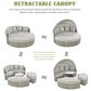 HOMLUX Patio Furniture Round Outdoor Sectional Sofa Set in Grey, , large