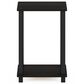 HOMLUX Simplistic 1-Tier End Table in Espresso and Black, , large