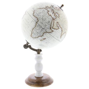 Maple and Jade 8" x 15" Globe in White and Brown, , large