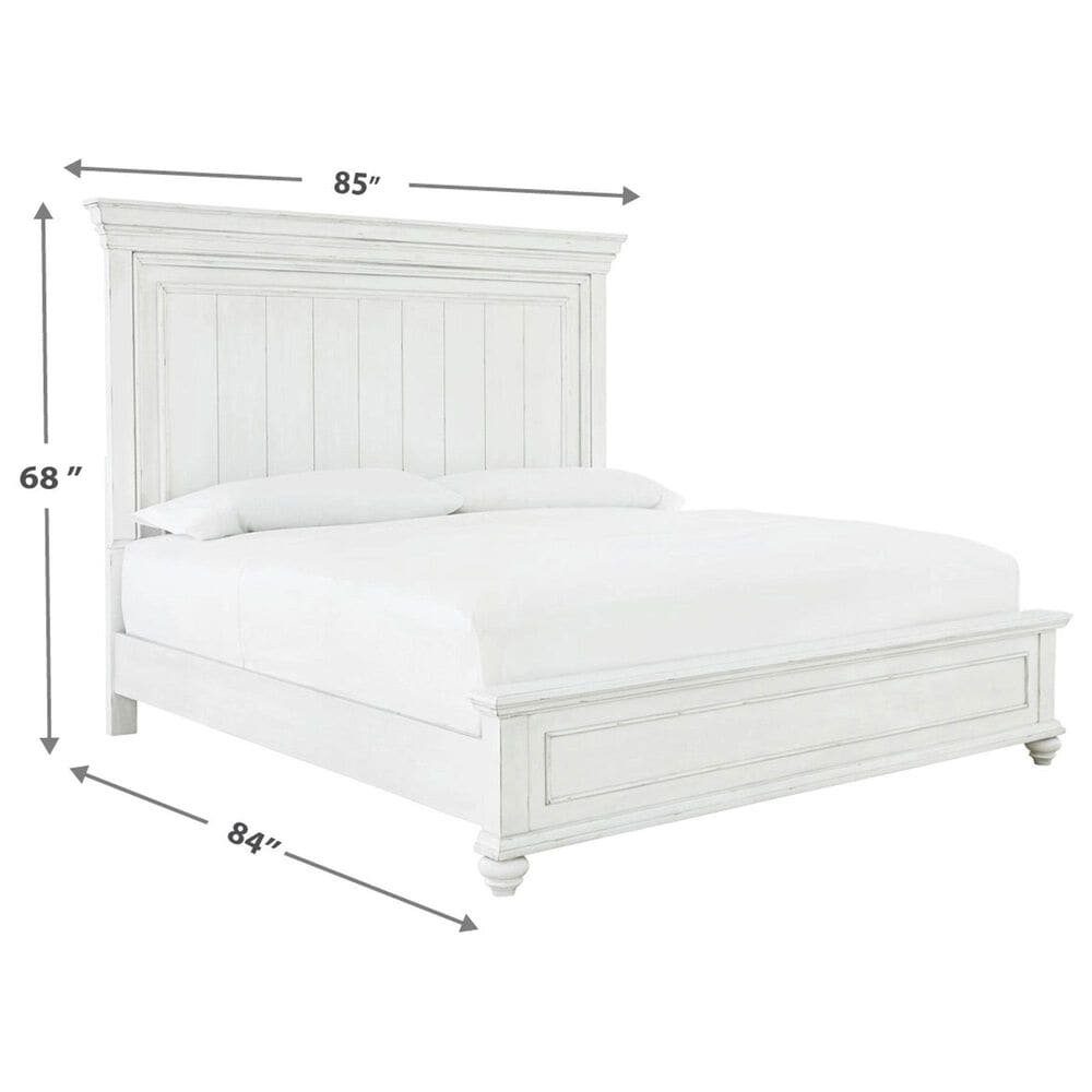 Ashley Kanwyn King Panel Bed in Distressed Whitewash, , large