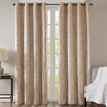 Hampton Park Mirage 50" x 84" Blackout Top Curtain Panel in Champagne, , large
